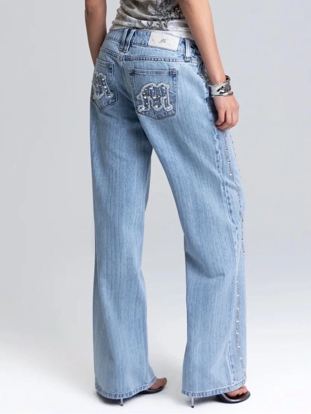 Miss Me Serafina Studded Wide Leg Jeans